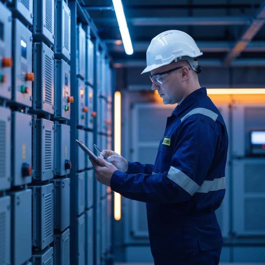Carelabs electrical safety engineer conducting power system analysis at a US industrial facility