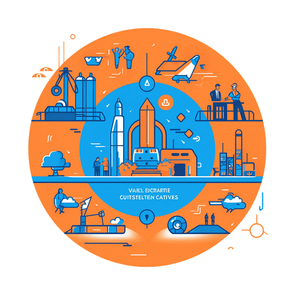 Illustration showcasing core values including engineering excellence, proactive care, continuous innovation, client partnership, safety, and sustainability in the power systems industry