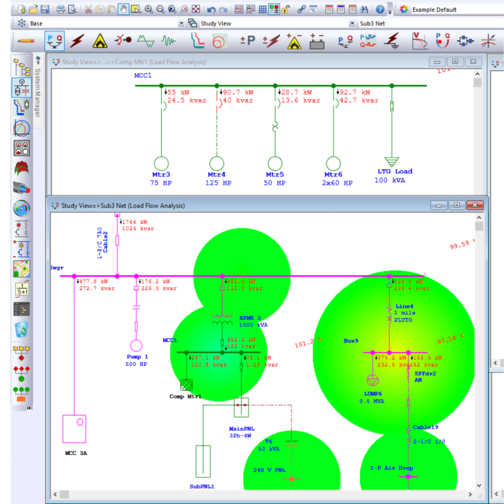 Advanced software integration like ETAP for accurate simulation, and informed decision-making- Care Labs Load Flow Analysis