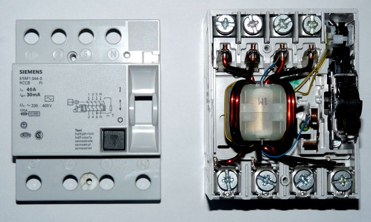 Image of RCD (residual current device) testing